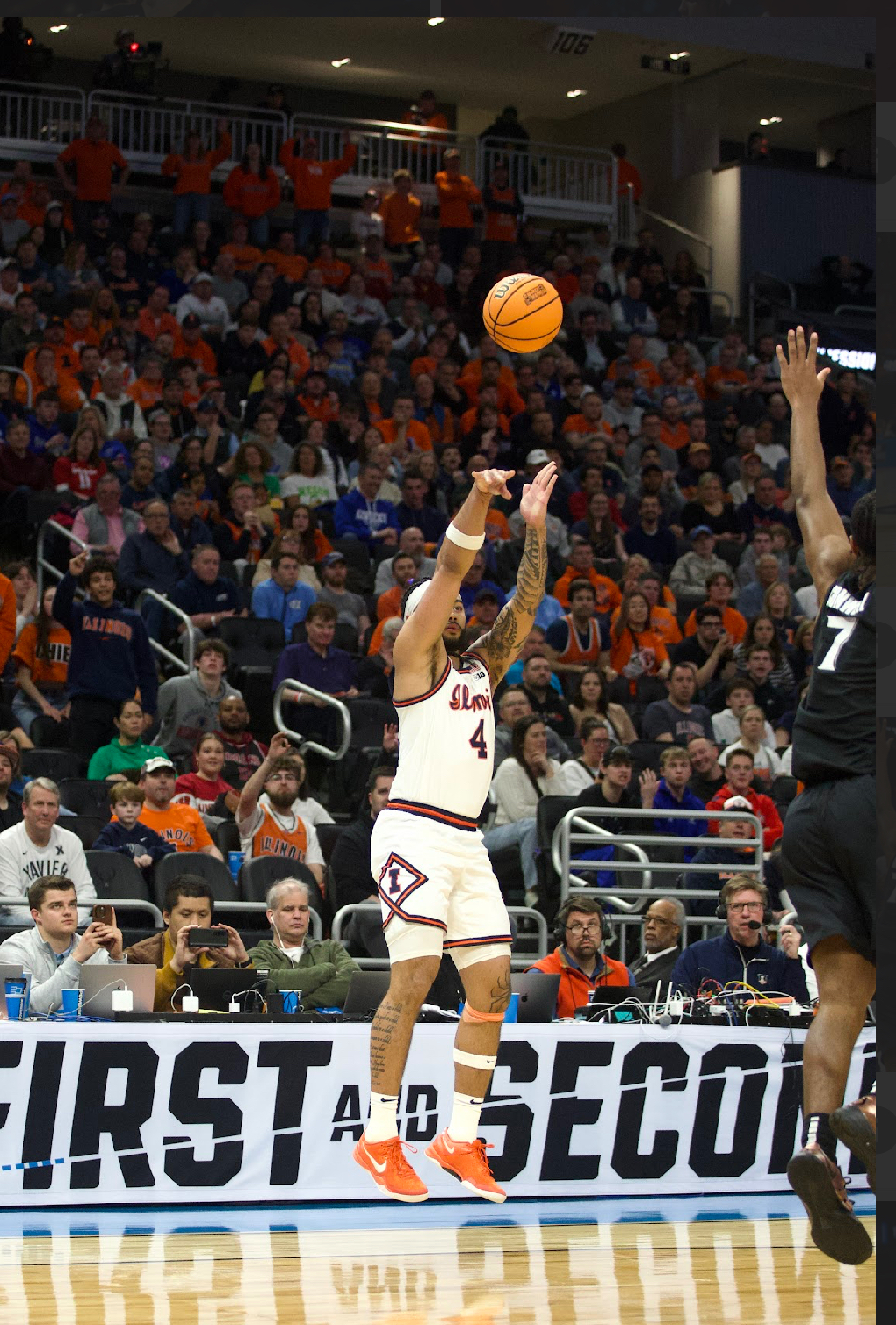 Illinois Fighting Illini guard Kylan Boswell finished with 15 points in 39 minutes of action in Illinois win over Xavier in the first round of the NCAA Tournament March 21.